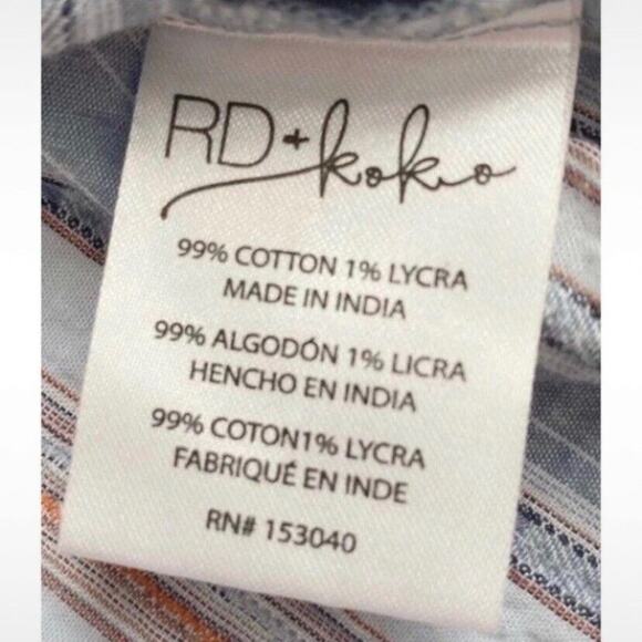 RD & Koko Multicolor Striped Off The Shoulder Ruffled Top, Size XL* (See Below) - Picture 6 of 7